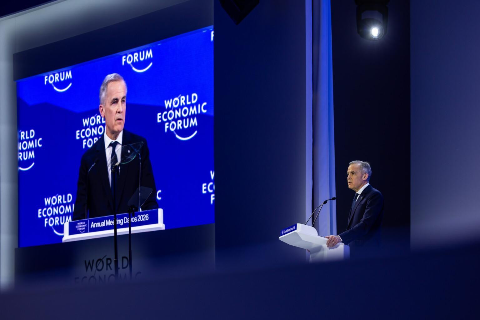 Special Address by Mark Carney, Prime Minister of Canada session with Mark Carney, Prime Minister of Canada; at the World Economic Forum Annual Meeting 2026 in Davos-Klosters, Switzerland, on 20/1/2026 from 16:30 to 17:00 in the Congress Centre – Congress Hall (Zone C), Plenary. (special address/canada). ©2026 World Economic Forum / Ciaran McCrickard.